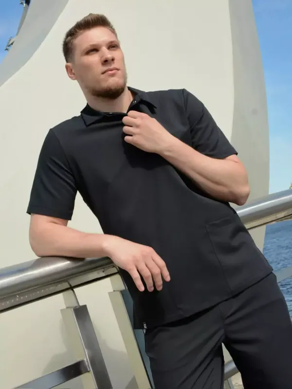 Матео мужское медицинское поло колір чорний