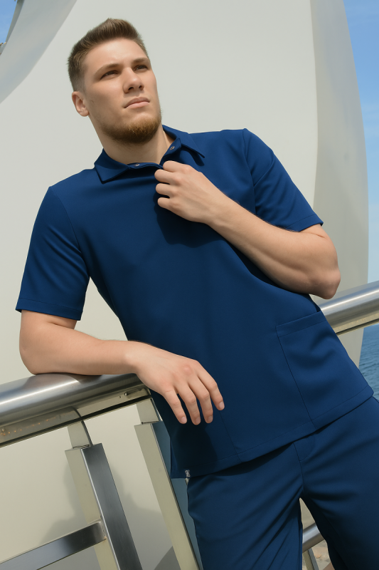 Матео чоловіче медичне поло колір синій